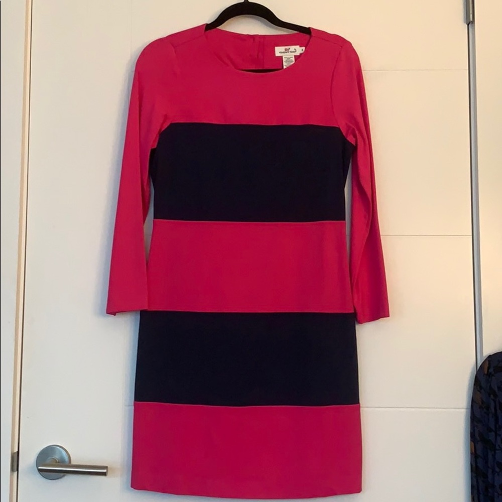 Vineyard Vine Navy and Pink Dress
